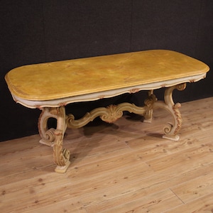 Great Venetian dining table vintage lacquered painted furniture 20th century