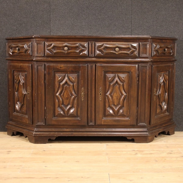 Buffet italien enfilade en bois meuble commode style ancien baroque salon 900