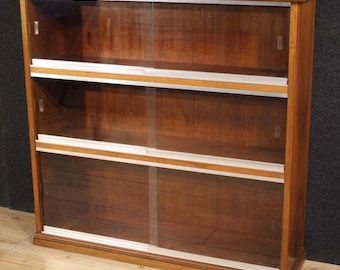 Italian bookcase design furniture vitrine display cabinet 20th century in wood