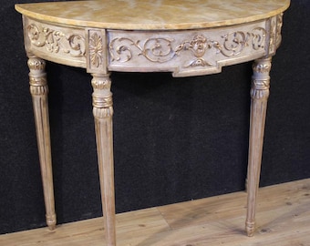 Console italiana mobile tavolo laccato stile Luigi XVI in legno XX secolo