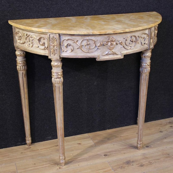 Italian console furniture table lacquered in Louis XVI style wood 20th century