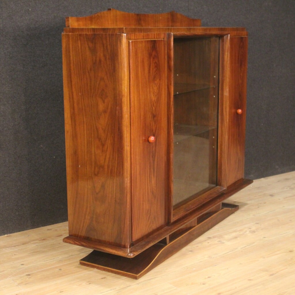 Vitrine bookcase display cabinet antique style Art Deco furniture in wood