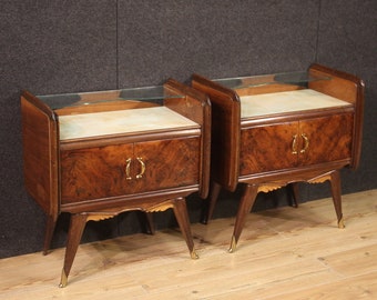 Pair of nightstands Italian design 2 furniture vintage modern bedside tables