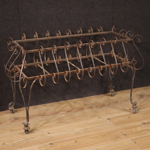 Vintage wrought iron Italian planter outdoor furniture 70s garden 20th century