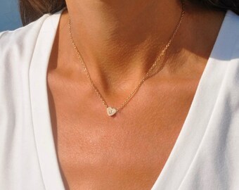 Initial heart necklace | Stainless Steel necklace | Tiny heart | Personalized jewelry | Kette mit initialen | Kette