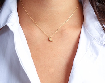 halve maan ketting |  crescent moon necklace | Stainless steel