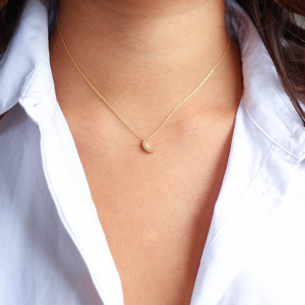 halve maan ketting |  crescent moon necklace | Stainless steel