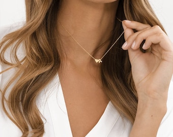 initial necklace tiny heart |  naamketting |  stainless steel initial necklace | buchstaben kette | heart necklace