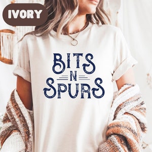 Bits N&#39; Spurs Western T Shirt, Comfort Colors®, Vintage Western Shirt, Cowboy Shirt, Cowgirl Western Shirt, Retro Rodeo, Country Western