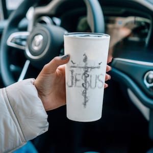 Jesus Tumbler, Christian Gifts, Jesus Christ Travel Mug, Stainless Steel Tumbler, Christian, Jesus, Faith, Bible, Religious Gift, Gifts