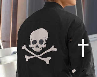 Women's Gothic Skull Bomber Jacket: Edgy Fall Streetwear