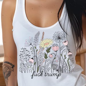 Wildflower Anti Trump Racerback Tank: Activist Political Tee