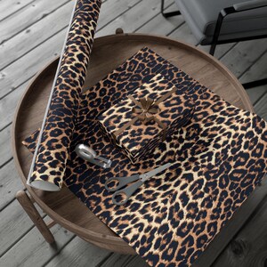 Eco Friendly Paper Leopard Print Wrapping Material Stylish Gift Packaging Luxury Present Decoration Animal Pattern Design Birthday Celebration Package Holiday Wrapping Paper Satin Finish Option Matte Look Available Chic Presentation Style