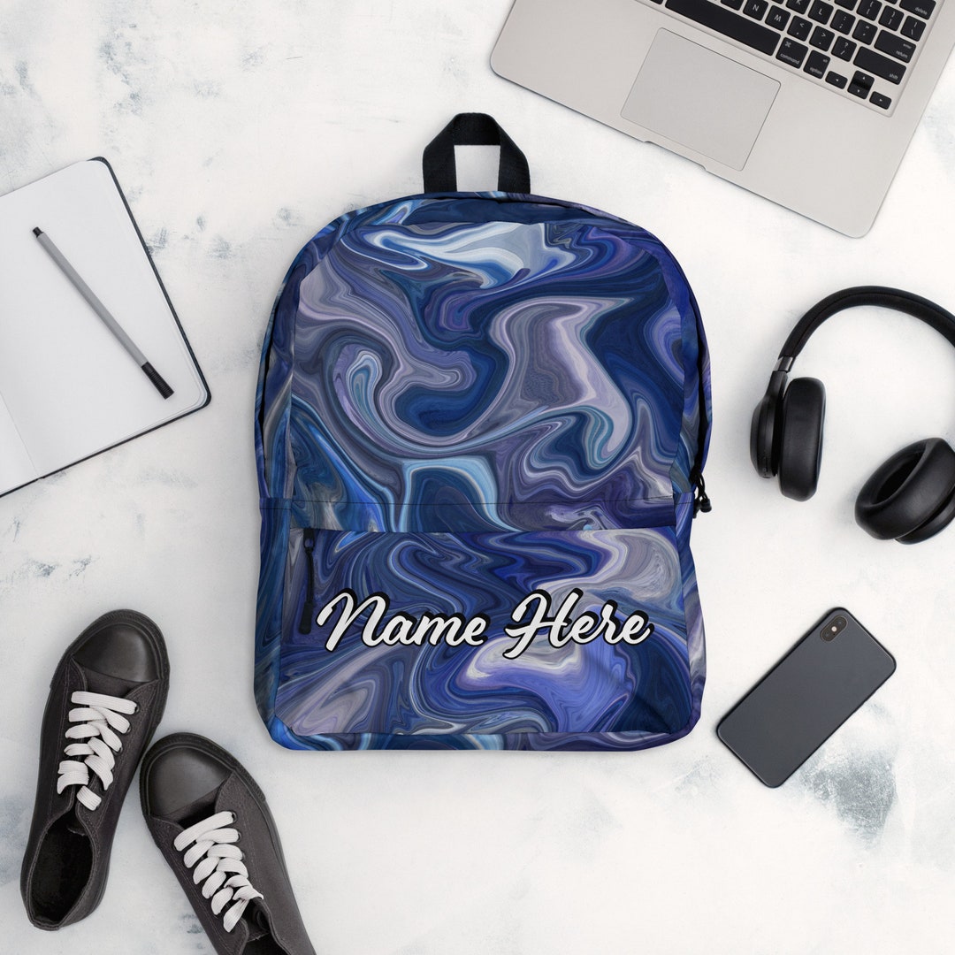 Personalized Marble Luxury Travel Rucksack, Custom Name Classy School ...