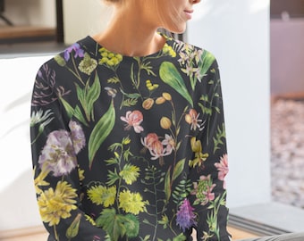 Sweat oversize fleurs sauvages Vêtements fleurs fleurs sauvages Chemise fleurs pressées cadeau printemps