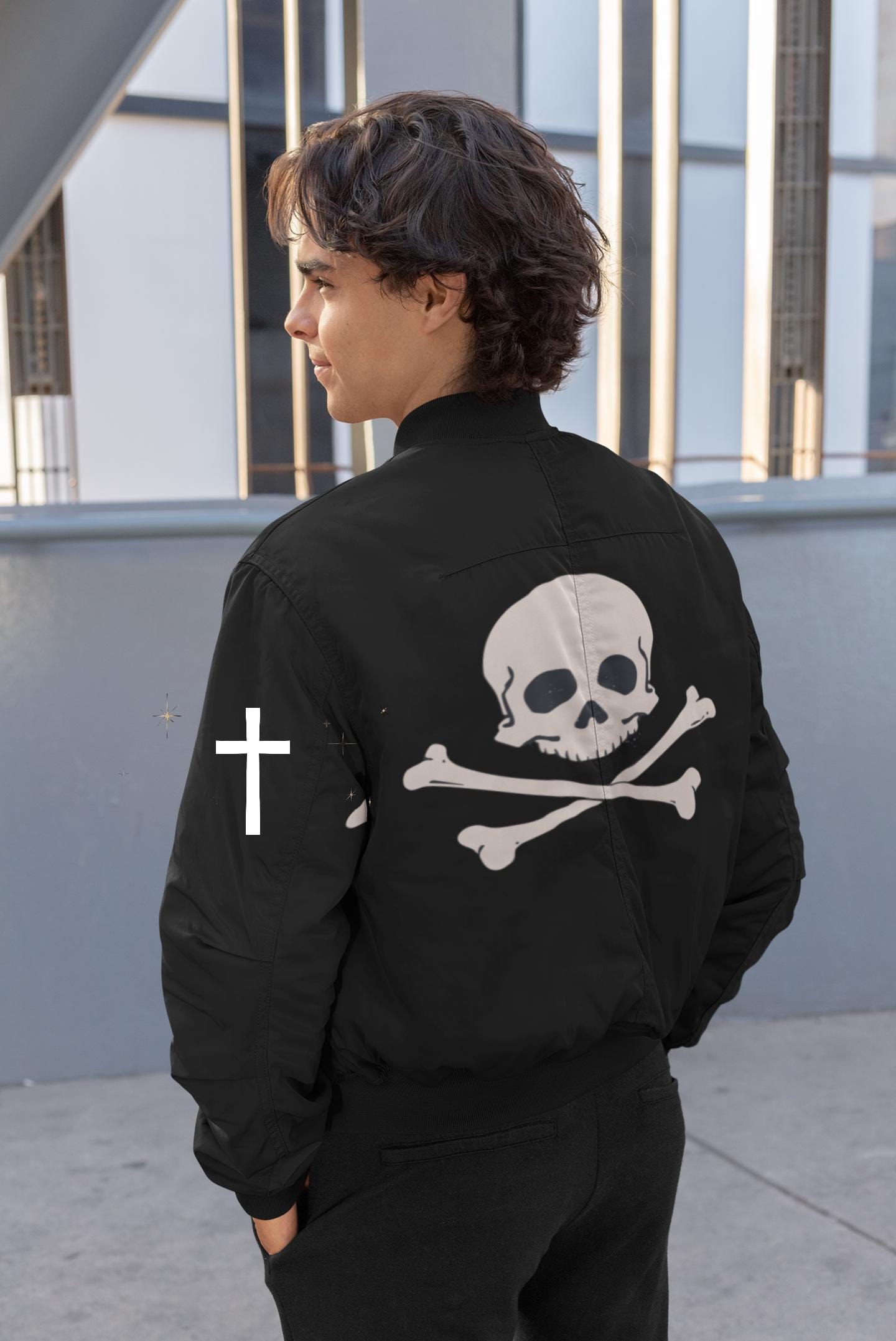 Women's Gothic Skull Bomber Jacket: Edgy Fall Streetwear - Etsy