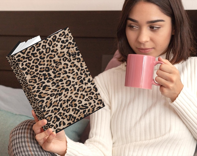 Leopard Print Hardcover Journal, Stylish Writing Diary