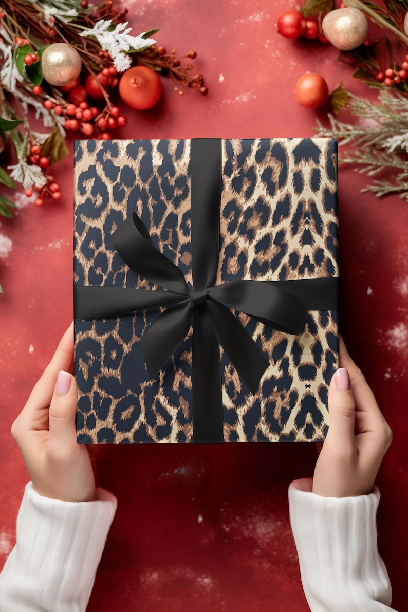 Leopard Print Gift Wrap Papers - Stylish & Trendy Wrapping for Special Occasions Christmas Wrapping Paper image 1