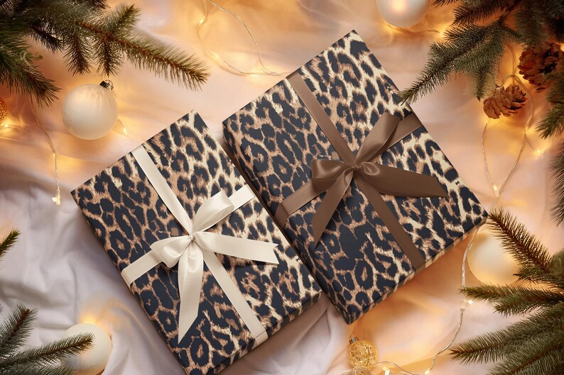 Leopard Print Gift Wrap Papers - Stylish & Trendy Wrapping for Special Occasions Christmas Wrapping Paper image 3