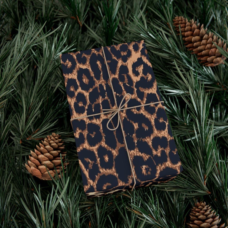 Birthday Present Wrap Leopard Print Paper Holiday Gift Packaging Special Occasion Material Eco Friendly Option Stylish Design Choice Animal Pattern Look Luxury Presentation Ready Satin Finish Available Matte Option Included Wedding Gift