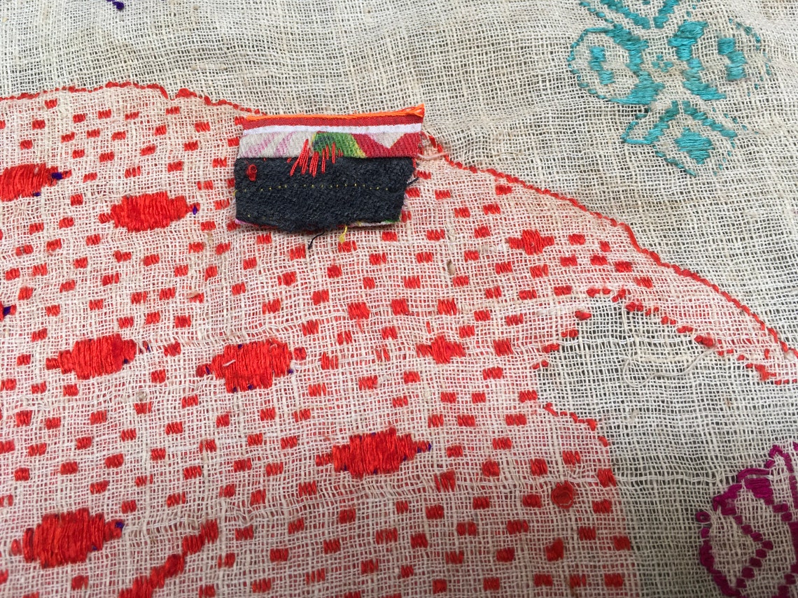 Vintage Tribal White Thai Textile Wall Hanging Blanket in Nghe Etsy