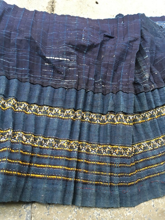 Vintage tribal Hmong hand woven silk cotton hemp … - image 6
