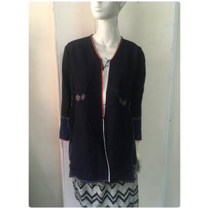 Vintage tribal White Dao women tunic in Lai Chau area,north of Vietnam