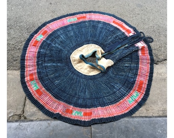 Vintage Hmong Tribal Skirt, Hand Embroidered Textile Art