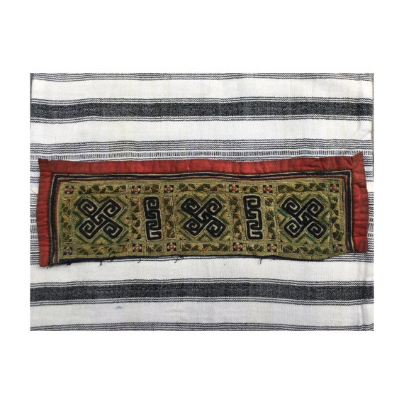 Vintage tribal BlackHmong embroidered women belt in Sapa area,north of Vietnam