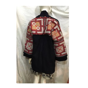 Vintage tribal White Hmong embroidered Bride women tunic in Mu Cang chai village,LaoCai province in the north of Vietnam
