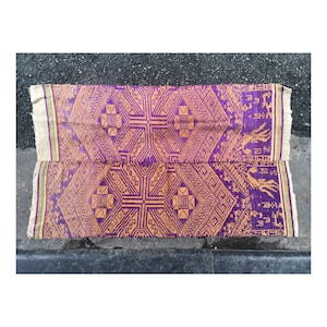 Vintage tribal Thai textile silk cotton  wall hanging in Nghe an province,center of Vietnam
