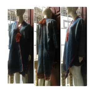 Vintage tribal red Dao women tunic in Yen Bai area,north of Vietnam