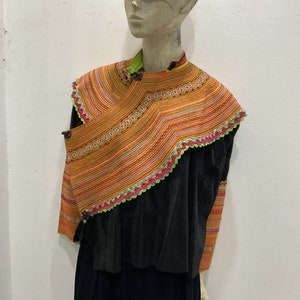 Vintage tribal Flower Hmong women tunic in Bac Ha area,in the north of Vietnam