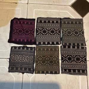 Vintage tribal Red Dao embroidery pieces in Sapa,LaoCai province in the north of Vietnam