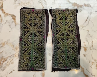 Vintage tribal Black Hmong embroidered pieces in Sapa,Lao Cai province,north of Vietnam