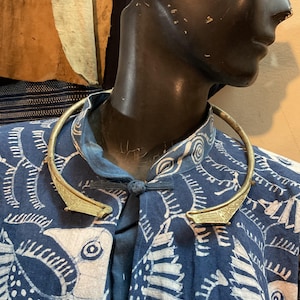 Vintage tribal Hmong Torque Necklace Choker Handcarved in the north of Vietnam