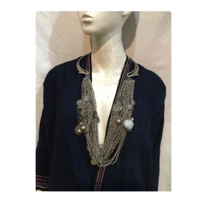 Vintage tribal Hmong silver metal Torque necklace chain choker Torc handmade in Mai Chau area,north of Vietnam