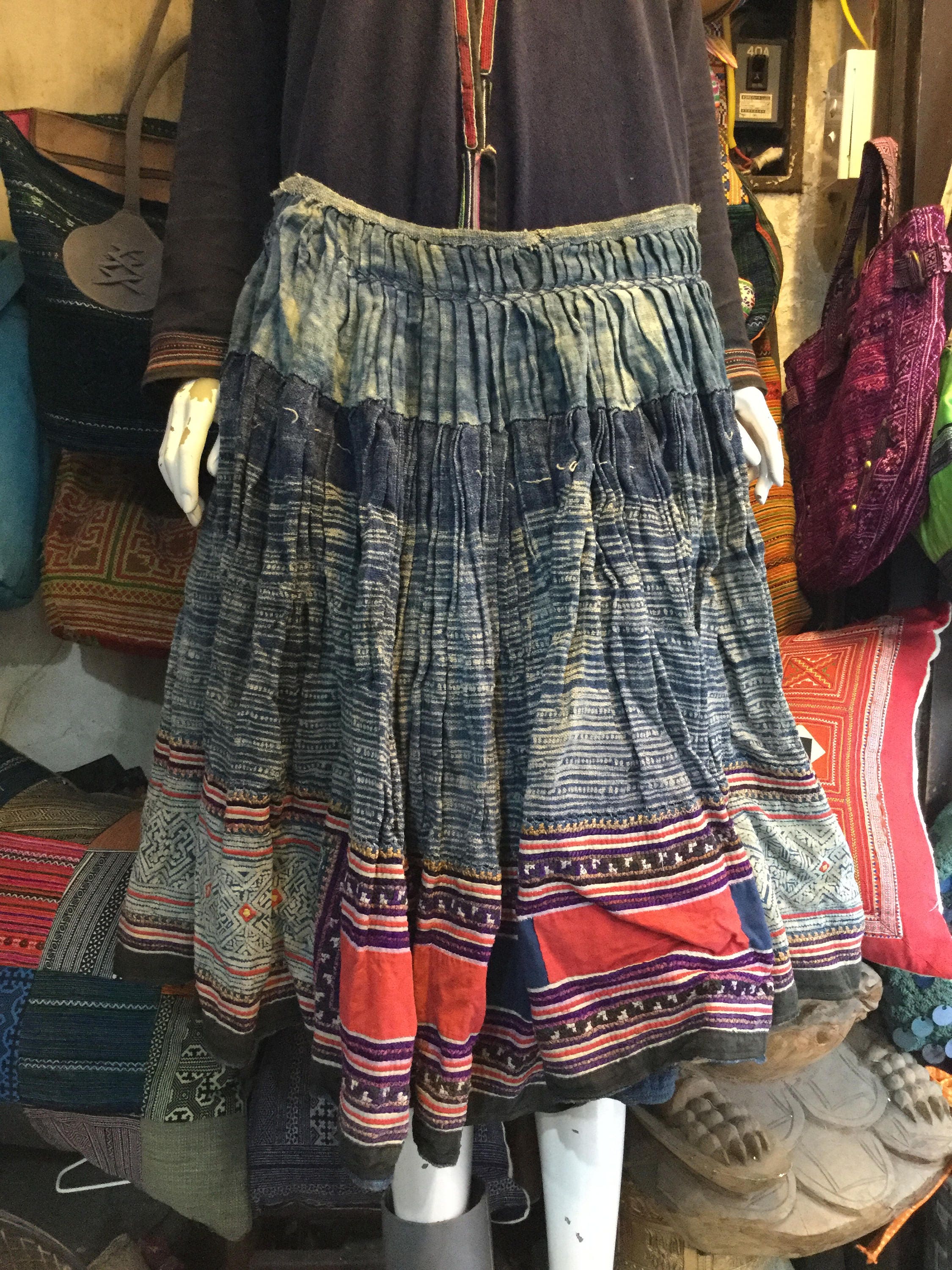 Vintage tribal Hmong women hemp skirt in Mai Chau areaHoa | Etsy