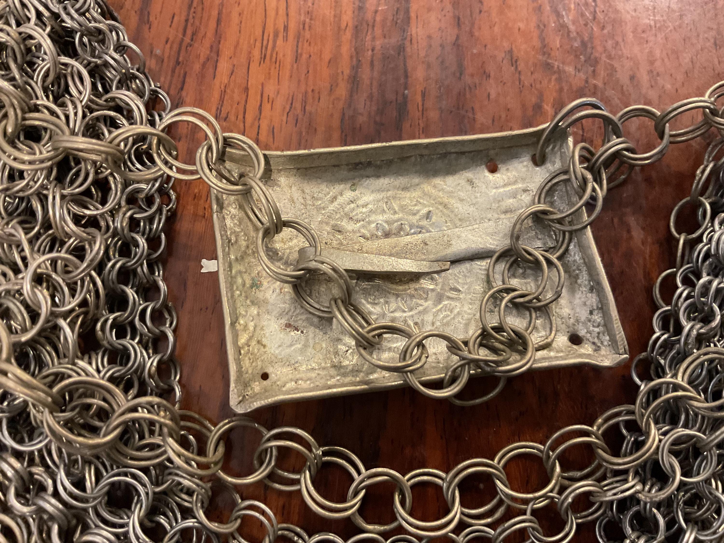 Collier Torque Ancien En Cuivre Argenté Ciselé - Style Asie Indochine Vietnam - Occasion