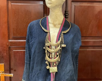 Vintage tribal Hmong metal necklace in the north of Vietnam