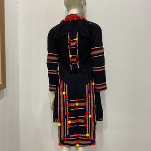 Vintage tribal red Dao tunic in Quynh Nhai area,Son la province,Vietnam