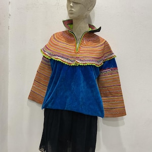 Vintage tribal Flower Hmong women tunic in Bac Ha area,in the north of Vietnam