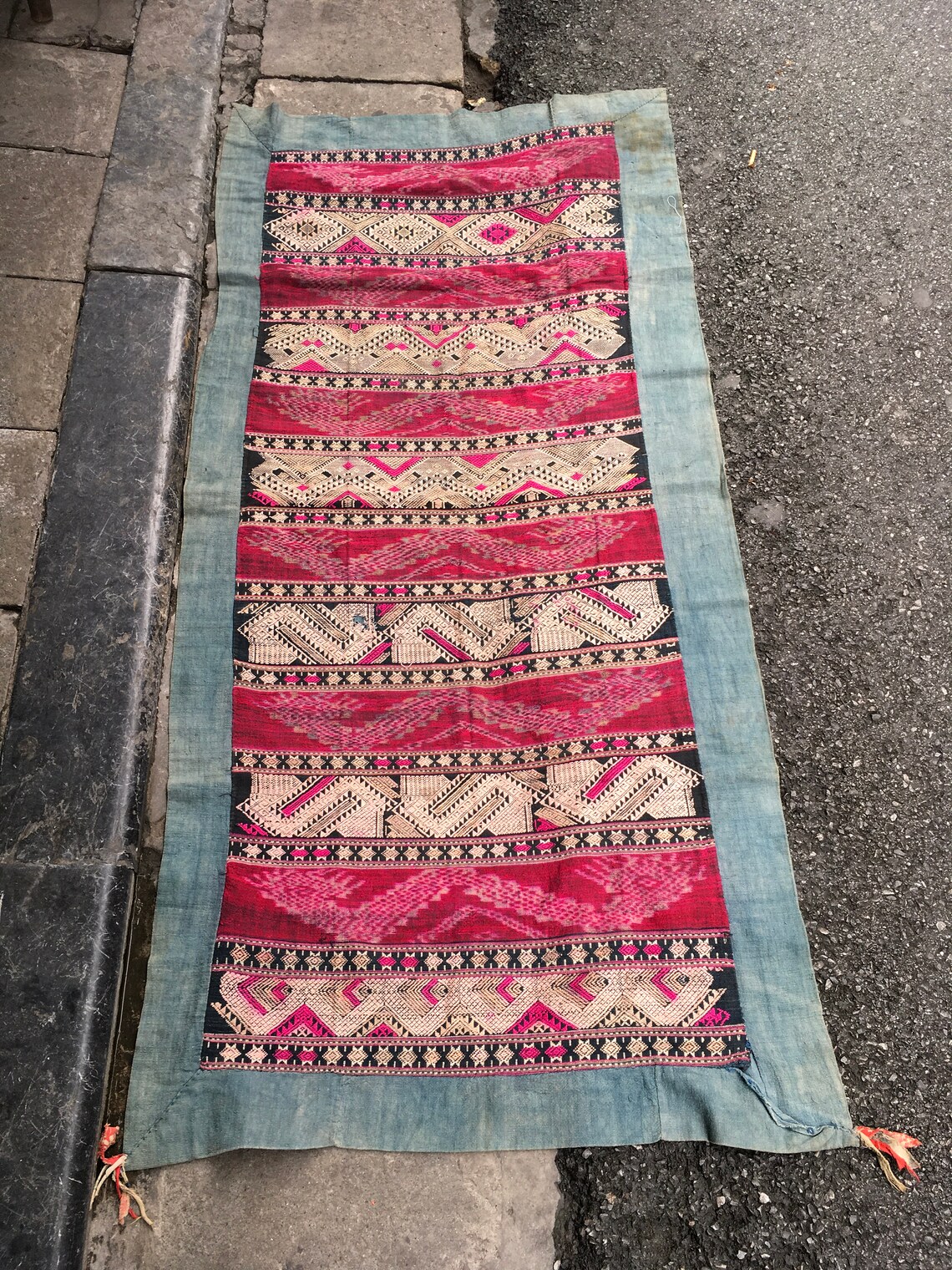 Vintage tribal White Thai textile blanket in Nghe an and Thanh Etsy