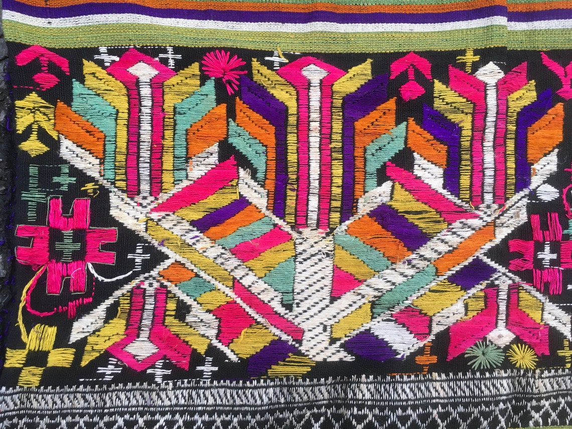 Vintage Tribal White Thai Textile Silk Cotton Piece in Nghe an - Etsy