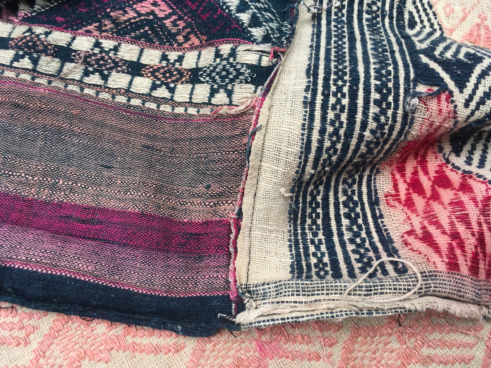 Vintage Tribal White Thai Textile Silk Cotton Blanket in Nghe Etsy