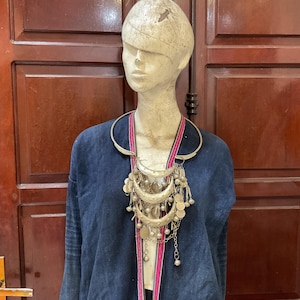 Vintage tribal Hmong Torque necklace chain choker Torc handmade in Mai Chau area,north of Vietnam