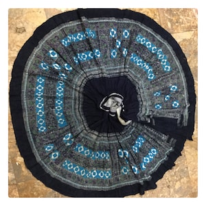 Vintage tribal Hmong women cotton embroidered skirt in the north of Vietnam