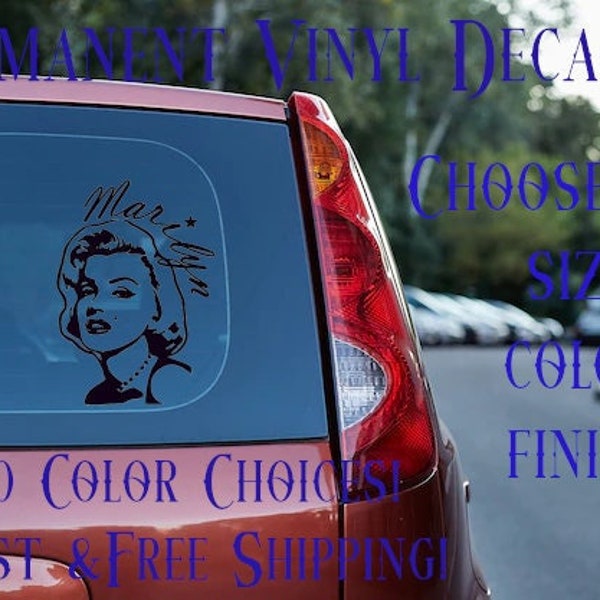 Unique Marilyn Monroe Vinyl Car Truck Laptop Decal Permanent Choose From 30 Colors! Window Vintage Starlet - Sex Symbol