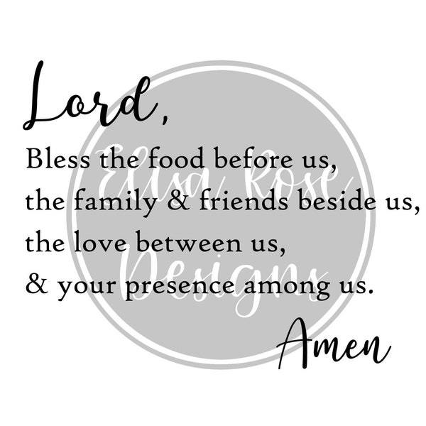 Bless the food before us- Digital Download-Instant Download- Blessing- Lord- Amen- Prayer- Meal Prayer- SVG-PNG