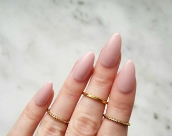 Rose Nude Press on nails - Any shape - Classic nails - Coffin Stiletto Almond Oval Round false nails NRG